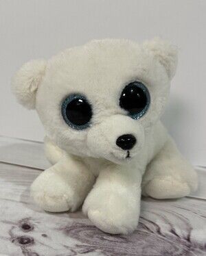 Ty Beanie Boo ARCTIC Polar Bear White Plush Toy With Blue Glitter Eyes ARI 2015